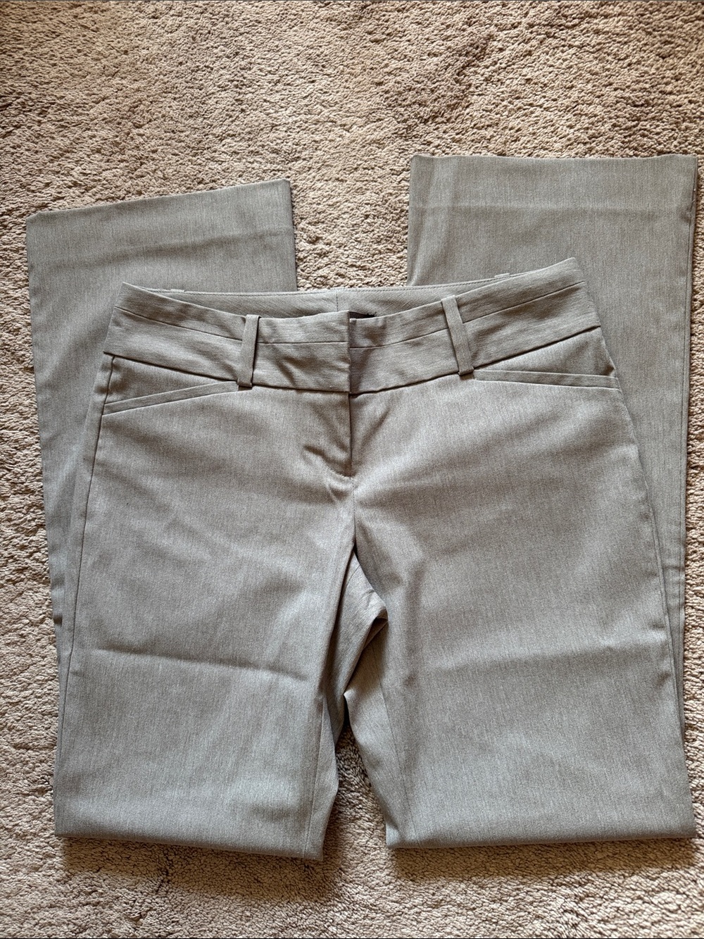 The Limited Light Grey Women's Exact Stretch Classic Flare Trousers. Size 8R